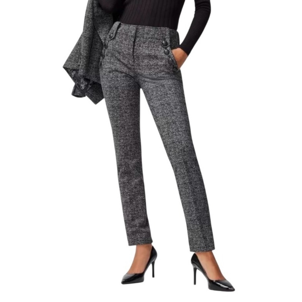 White House Black Market Gray Tweed Slim Trousers